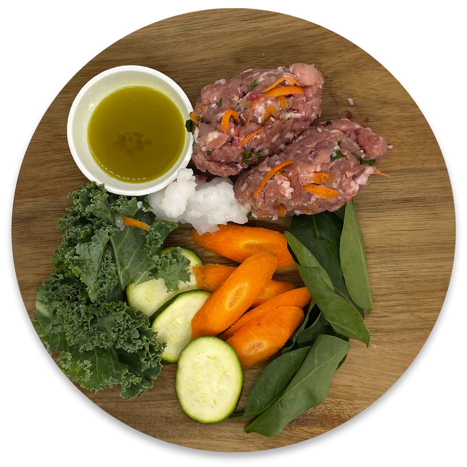 Raw Free Range Turkey Mince with Vegetables, Flaxseed Oil & Coconut Oil