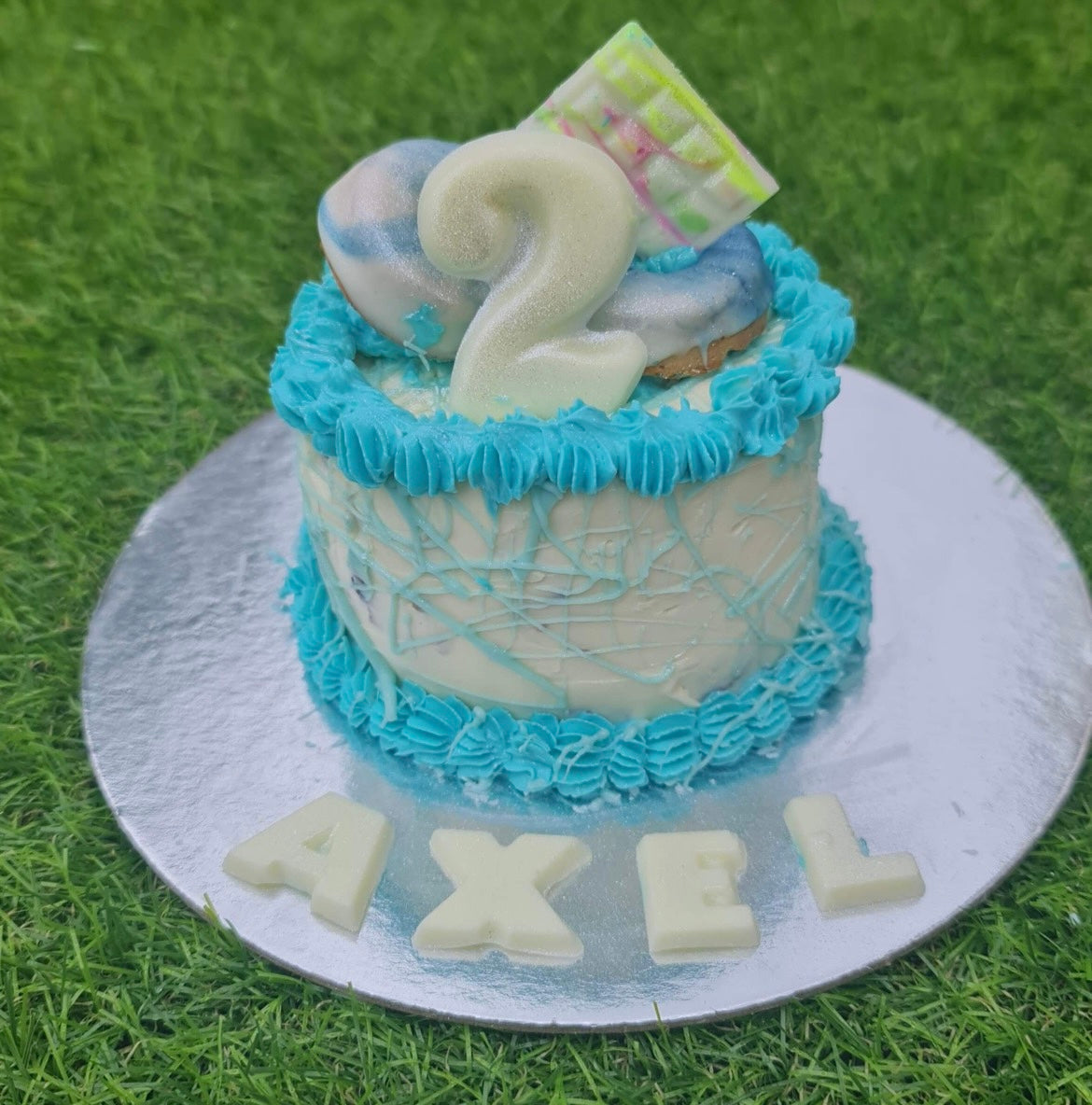 Small Dog Birthday Cake - w/ donuts